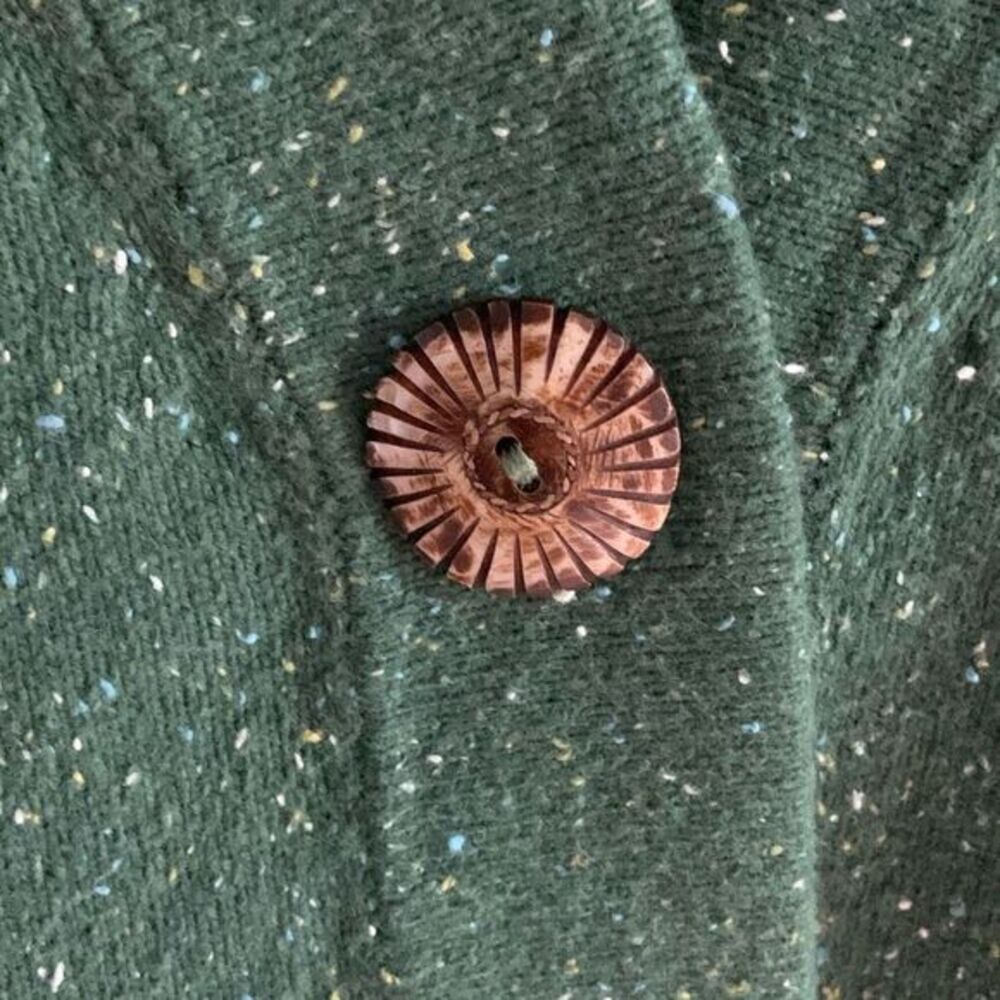 J. JILL Green Speckled Angora Blend Button Cardigan Sweater Size Medium - Picture 6 of 11